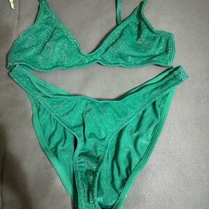 Triangl Swimwear Glittering Emerald Bra Set